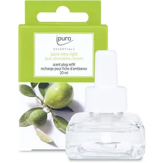 ipuro - Electric Scent Plug Nachfüller LIME LIGHT 20ml - Raumduft mit Zitronengras, Bergamotte, Orange Geranie & Vanilleblumen - nachfüllbarer Lufterfrischer für die Steckdose, ohne Duftstecker