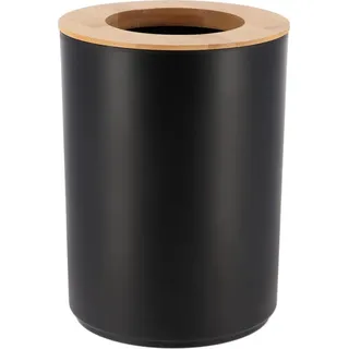 Tendance - Abfalleimer pp mit deckel bambus 5l - schwarz bambus - Schwarz