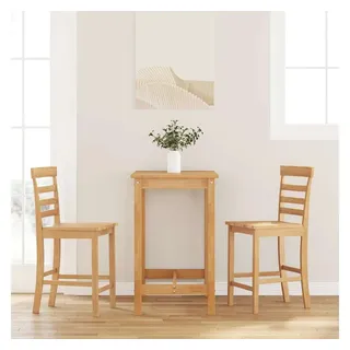 vidaXL Barhocker vidaXL 2er Set Massivholz Natur
