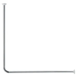 KLEINE WOLKE Duschvorhangstange Winkelstange 90 x 90 cm silber