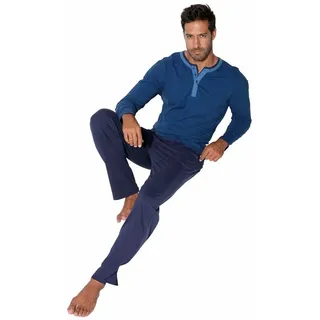 AUTHENTIC LE JOGGER Pyjama 2 tlg. Schlafanzug in langer Form AUTHENTIC LE JOGGER blau-gestreift-marine | Gr. (S),