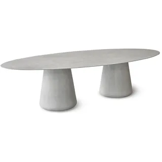 Tisch Queen 288x144 oval - grey 590 - Dekton kreta