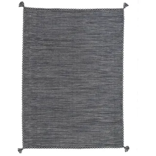 Pergamon Natur Teppich Kelim Prico , Anthrazit , Textil , Rechteckig , 70x140 cm , Teppiche und Böden, Teppiche, Webteppiche