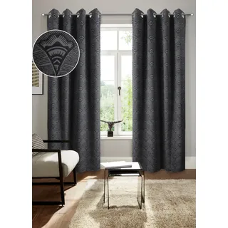 Bruno Banani »Alessio« Ösen 1, Stk. tlg. Elegantes Muster, Jacquard, verdunkelnder Vorhang, blickdicht, modern, grau