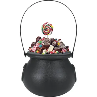 FIESTAS GUIRCA | Deko Hexenkessel Eimer - Schwarz - 11 cm | Kessel-Design | Mit Henkel | PVC | 11 cm | Matte Optik | Halloween, Karneval & Fasching