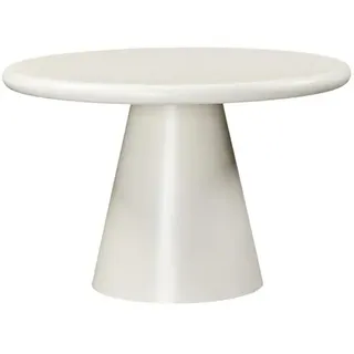 DRW Runder Esstisch aus Holz und Zement-Finish in Weiß, 76 x 120 x 120 cm