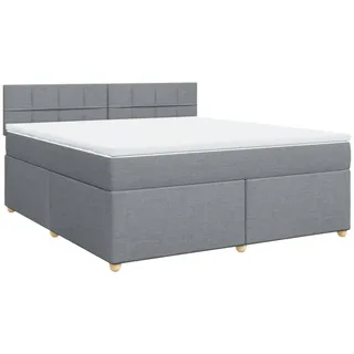 vidaXL Boxspringbett mit Matratze Hellgrau 180x200 cm Stoff - Grau