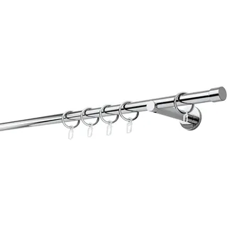 mydeco Gardinenstange »20mm Cap Wandträger 12 cm« 1 läufig-läufig Fixmaß, grau