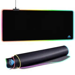 Cacoy 1200x500 mm Übergröße RGB Gaming Mauspad, Groß Computer Mousepad mit 9 Beleuchtungs Modi, Verlängert LED Schreibtischmatte für Präzision und Geschwindigkeit - Gummierte Unterseite, Schwarz