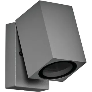 ENDURA Classic Cube ADJ WALL Außen-Wandleuchte, silber, GU10-Sockel (max 35W), kann mit einfacher oder smarter Lampe bestückt werden, ausrichtbarer Leuchtenkopf, Schutzklasse IP44