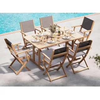 Ambia Garden Gartentisch , Teakfarben , Holz , Akazie , massiv , rechteckig , konisch , 210x90x150 cm , ausziehbar , Gartenmöbel, Gartentische, Gartentische ausziehbar