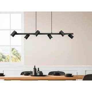 Balken Pendelleuchte Schwarz 6 flammig Küchenlampen für Esstisch & Küchentheke