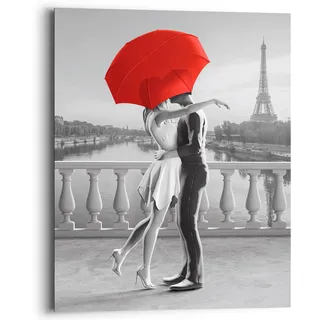 Holzbild REINDERS "Romance in Paris", schwarz (farbe bild(er): schwarz, weiß), B:40cm H:50cm T:2cm, MDF, Bilder, Holzbild