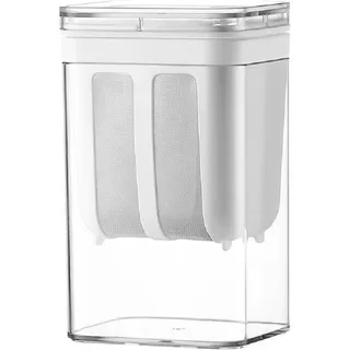 lomonmen Feine Filtersiebe Joghurt Sieb mit Deckel,Wiederverwendbarer Joghurt Molke Separator,1100ML Griechischer Joghurt Sieb für Herstellung dicker griechischer Joghurt Sojabohnenmilch (Weiß)