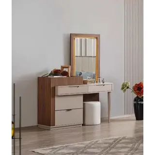 Schlafzimmer Kommode Designer Schminktisch Mit Spiegel 2tlg JVmoebel - Beige