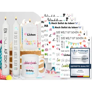 Sugeru 6 PCS Kerzentattoo (200+ Muster),Wassertransferdruck |wasserschiebefolie kerzen | Kerzenfolie | kerzenaufkleber sticker | Kerzen dekorieren (Geburtstag Klassik)