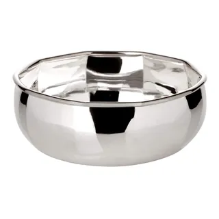 EDZARD Schale Ten (Ø 14 cm, H 6 cm) schwerversilbert aus Messing - Original Servierschale, Dekoschale, Obstschale, Servierschüssel - Schüsselschale kantig - Partner Geschenke für beide