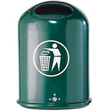 Abfallbehälter oval, 45 Liter, ohne selbstschließende Edelstahlklappe, grün