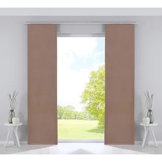 Gardinenbox 2er Set Flächenvorhänge Verdunkelung Schiebegardinen »Milano« Samt Blickdicht Blackout Paneelwägen Beschwerungsstangen Sand HxB 245x60 cm, 203571-2