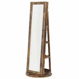 Hansiro Schmuckschrank Ganzkörperspiegel , Holzwerkstoff , 9.5x37 cm , Ordnen & Aufbewahren, Schmuckaufbewahrung