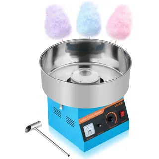 Vevor Zuckerwattemaschine 1000 W elektrische Zuckerwattegeräte mit 38 cm Edelstahlschüssel & Zuckerlöffel, macht Zuckerwatten für Geburtstage zu Hause Familienfeiern, Zuckerwatte-Maker Blau