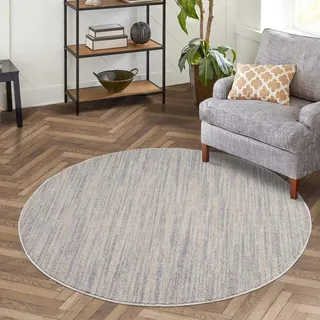 Carpet City Teppich »CLASICO 0052« rund 11 mm Höhe Kurzflor, Hochtief-Muster, Boho, Wohnzimmer, grau