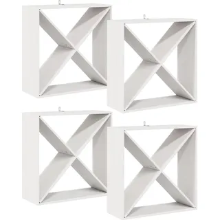 vidaXL Weinregal 4 pcs Weiß 62 x 25 x 62 cm Massives Kiefernholz - Weiß
