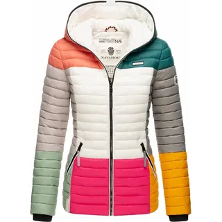 Navahoo Damen Jacke Steppjacke Outdoor Übergangsjacke gesteppt Kapuze Multikulti Dark 2 Gr. 34 - XS - Bunt