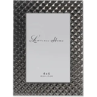 Lawrence Frames Bilderrahmen aus poliertem Metall, Rautenmuster, 10 x 15 cm, Schwarz