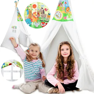 MalPlay Kinderzelt Elefant | Tipi-Zelt | 100 x 100 x 150 cm | Zelt für drinnen und draußen | für Kinder ab 3 Jahren