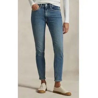 Polo Ralph Lauren für Damen. 211969389001 Blaue Super Slim Jeans mit mittlerer Leibhöhe (31/32), Lässig, Baumwolle, Denim