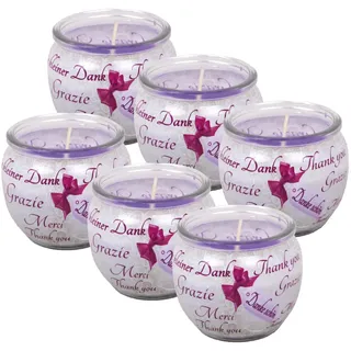 HS Candle Duftkerzen Sprüche 6er Pack Danke Schön