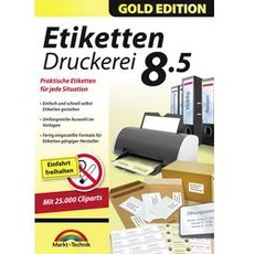 Bild von Markt & Technik Etiketten Druckerei 8.5 Gold Edition Vollversion, 1 Lizenz Windows Etikettendruck-So