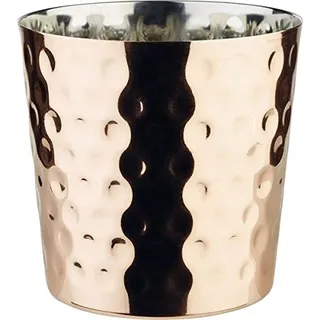 APS 40618 Snackholder - Servier-Eimer/-Becher, Ø 8,5 cm, Höhe 8,5 cm, Edelstahl, 0,35 Liter, gehämmerte Oberfläche, Kupfer-Look