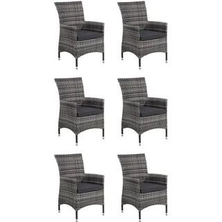 Mandalika Garden MONACO Polyrattan Diningsessel mit Alu-Gestell Black Pearl