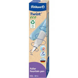 Twist eco Füllhalter, Edelstahl-Feder in Strichbreite M inkl. Tintenpatrone, blau
