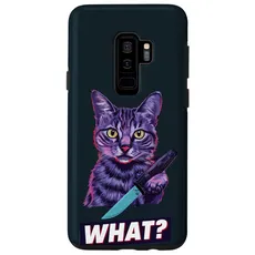 Hülle für Galaxy S9+ Halloween Katze Messer Design Witzige Tier Katzen