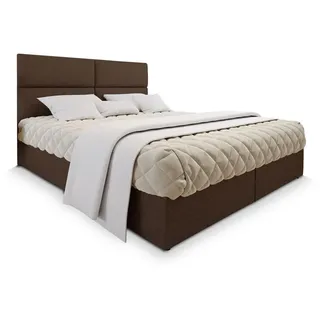 masseno Boxbett mit Bettkasten - braun , Maße cm B: 180 H: 98