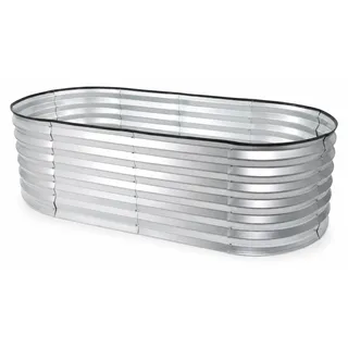 Metallhochbeet für Kinder, ovales Hochbeet 160x80x45 cm silber - Silber