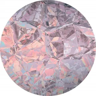 KOMAR Fototapete rund Glossy Crystals - Größe 125 x 125 cm« bedruckt glatt Wohnzimmer, Schlafzimmer,