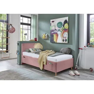 Meise Möbel meise.möbel Polsterbett Cool mit Lattenrost Cord Rosa Rose 90 x 200 cm