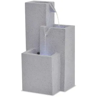vidaXL Zimmerbrunnen mit LED-Licht Polyresin - Grau