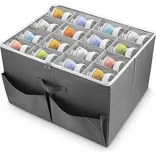 Schuhorganisator für Schrank, Passt 16 Paar Schuhe, Große Schuhbox-Aufbewahrungsbehälter, Durchsichtige faltbare Schuhboxen mit Taschen, Platzsparender Schuhhalter/Verstärkte Griffe