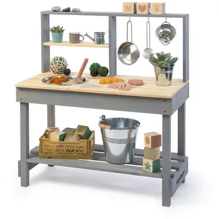 Muddy Buddy Outdoor-Spielküche »Mud Starter« Matschküche, wolkengrau-natur; FSC® - schützt Wald, grau