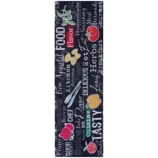 HANSE HOME Delicious Kitchen Board Küchenläufer 50 x 150 cm Schwarz/Mehrfarbig