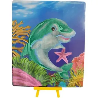 Pracht Creatives Hobby GmbH Diamond Painting Delfin mit Aufsteller 25 x 21 cm