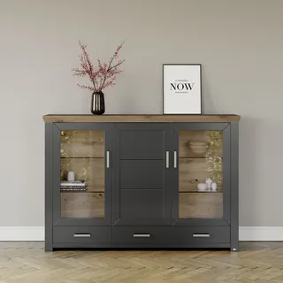 Set One by Musterring Highboard 184 x 127 x 44 cm grau