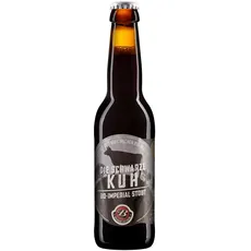 BIO Bier Die schwarze Kuh Imperial Stout 330ml - ressourcenschonend produziert - stark – saftig – aromatisches Bier von Brauhaus Gusswerk