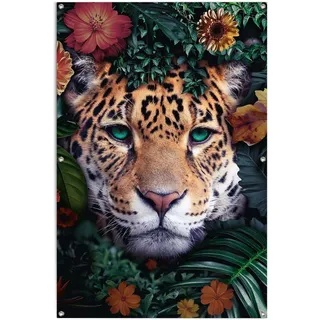 Poster REINDERS "Leopard", bunt (farbe bild(er): bunt), B:80cm H:120cm T:0,1cm, Leinwand, Bilder, Poster, leichtes und wasserfestes Gartenposter für den Außeneinsatz