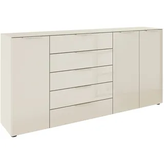 Rauch Kombikommode 200 x 99 x 42 cm Beige / Glas Beige (Champagner)